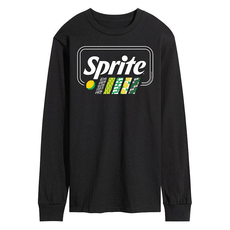 Mens Sprite Pattern Stripes Long Sleeve Graphic Tee Blue Product Image