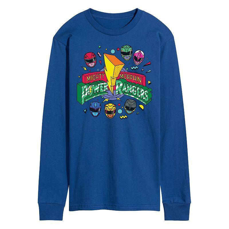 Mens Power Rangers 90s Logo Long Sleeve Graphic Tee Product Image