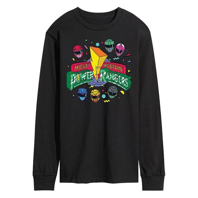 Mens Power Rangers 90s Logo Long Sleeve Graphic Tee Product Image