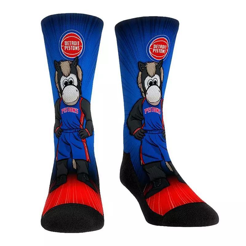 Rock Em Socks Detroit Pistons Mascot Pump Up Crew Socks, Mens Product Image