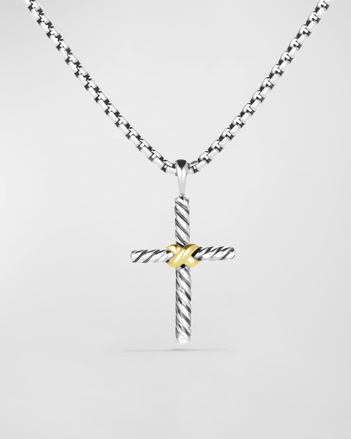 Womens Petite X Cross Necklace with 14K Yellow Gold Product Image