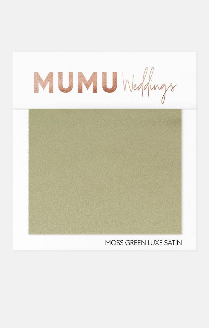 Bridesmaid Fabric Swatch ~ Moss Green Luxe Satin Product Image