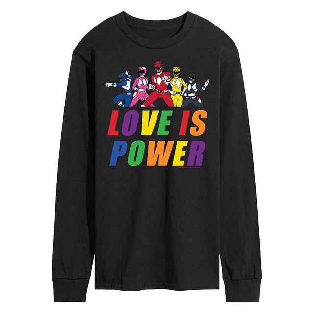 Mens Power Rangers Love Is Power Long Sleeve Graphic Tee Product Image