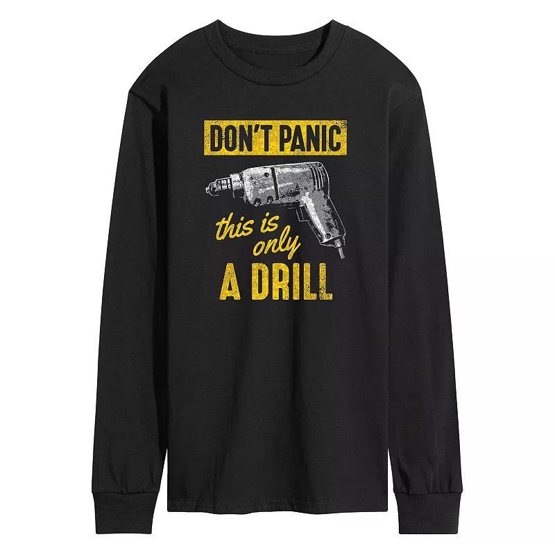 Mens Dont Panic Drill Long Sleeve Graphic Tee Product Image