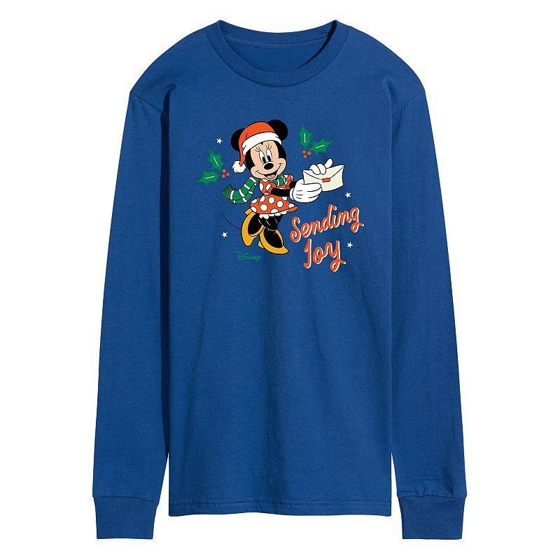 Disneys Minnie Mouse Mens Sending Joy Long Sleeve Graphic Tee Product Image