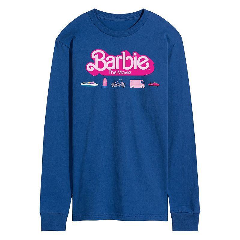 Mens Barbie Theatrical Vehicles Long Sleeve Graphic Tee Blue Product Image