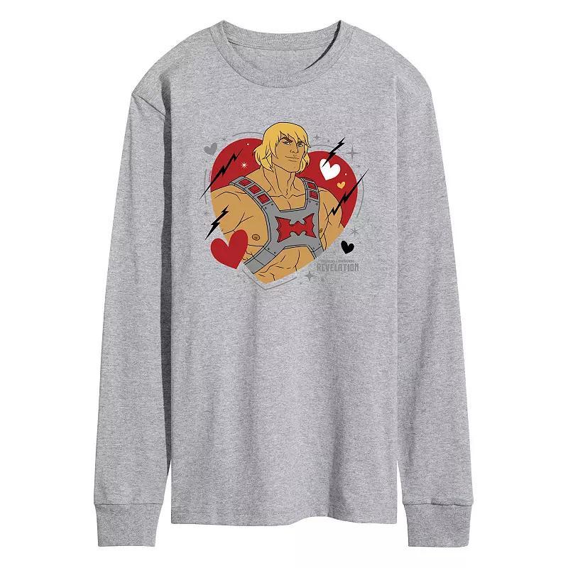 Mens Masters Of The Universe He Man Long Sleeve Graphic Tee Grey Gray Product Image