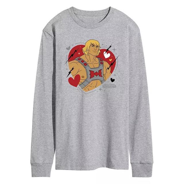 Mens Masters Of The Universe He Man Long Sleeve Graphic Tee Grey Gray Product Image