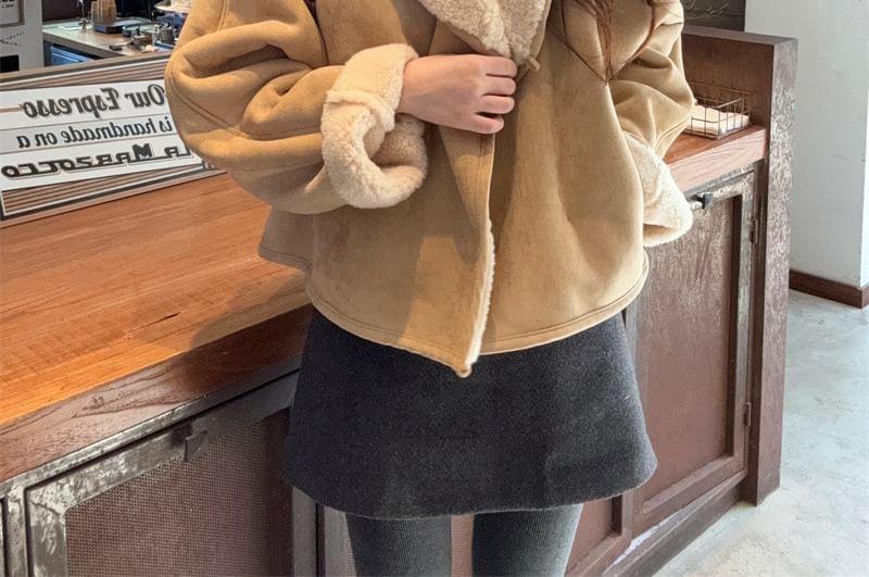 Plain Fleece Single-Button Coat Product Image