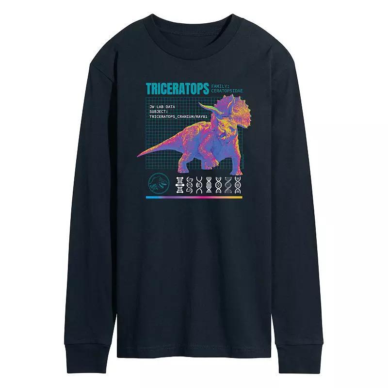 Mens Jurassic World Triceratops Long Sleeve Black Product Image