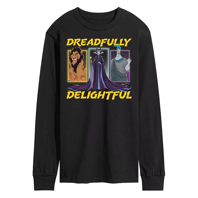 Disney Villains Mens Dreadfully Delightful Long Sleeve Graphic Tee Blue Product Image