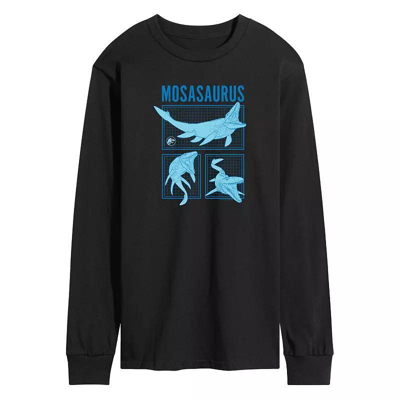 Mens Jurassic World Mosasaurus Grid Long Sleeve Black Product Image