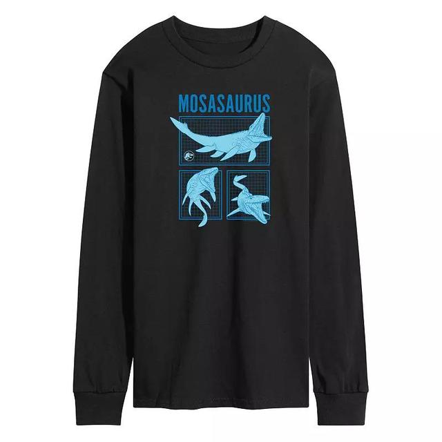 Mens Jurassic World Mosasaurus Grid Long Sleeve Blue Product Image