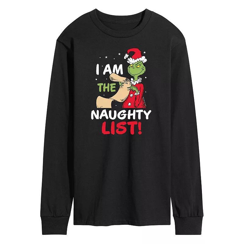 Mens Dr. Seuss Grinch I Am The Naughty List Long Sleeve Tee Product Image