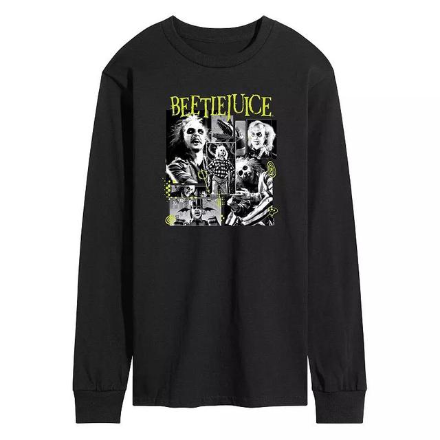 Mens Beetlejuice Collage Long Sleeve Graphic Tee Product Image