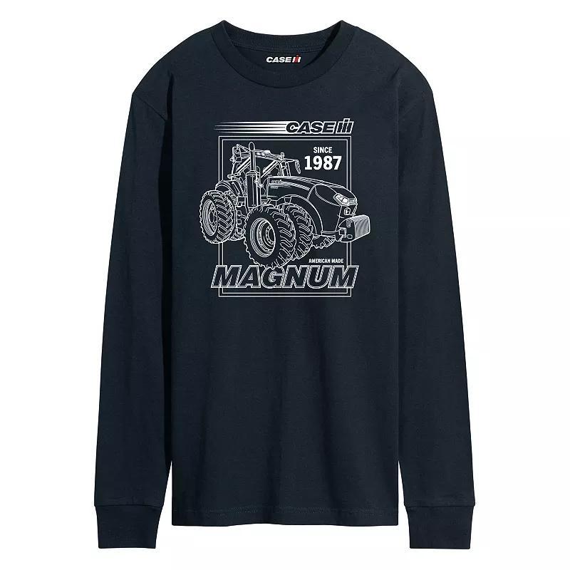 Mens Case IH Magnum White Long Sleeve Graphic Tee Blue Product Image