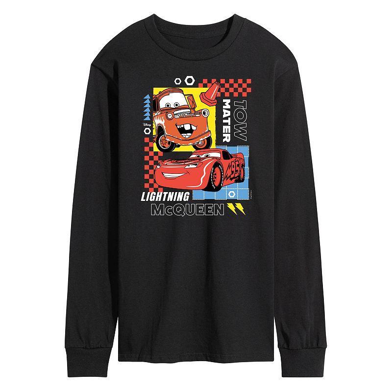 Disney / Pixars Cars Tow Mater & Lightning McQueen Mens Grid Long Sleeve Graphic Tee Product Image