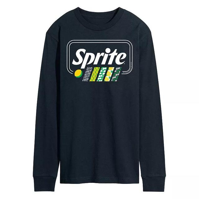 Mens Sprite Pattern Stripes Long Sleeve Graphic Tee Blue Product Image