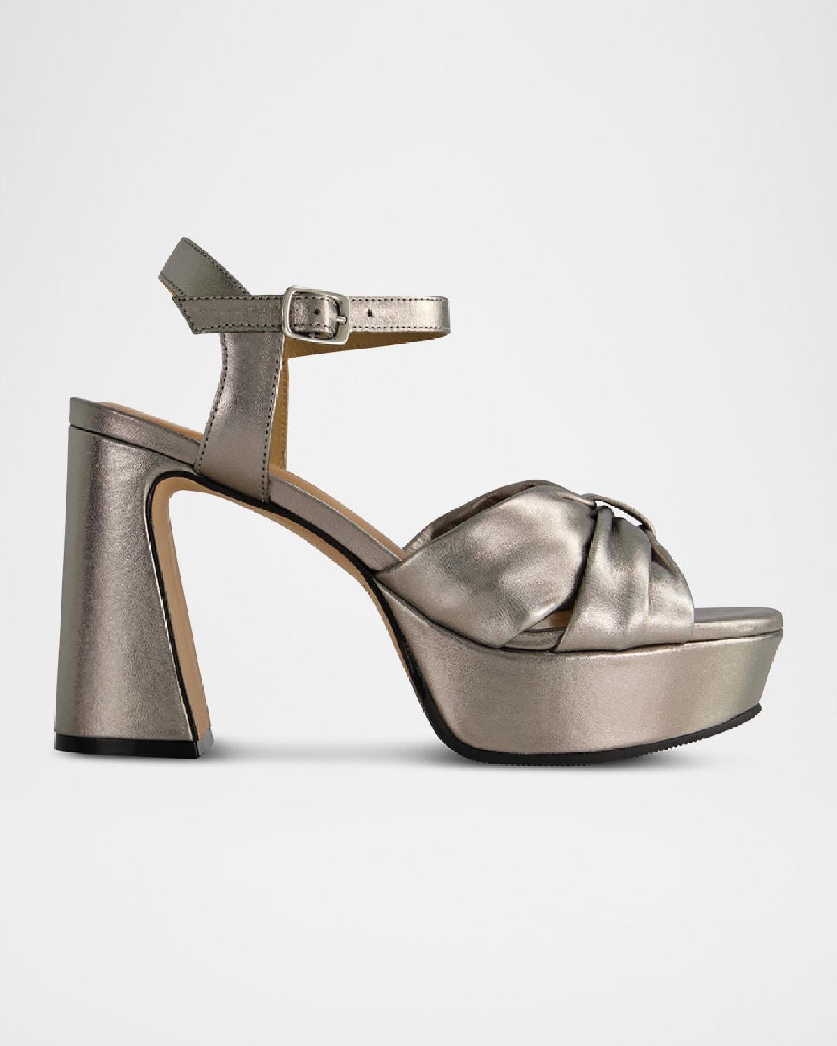 Womens Veronika Metallic Leather Platform Sandals Product Image