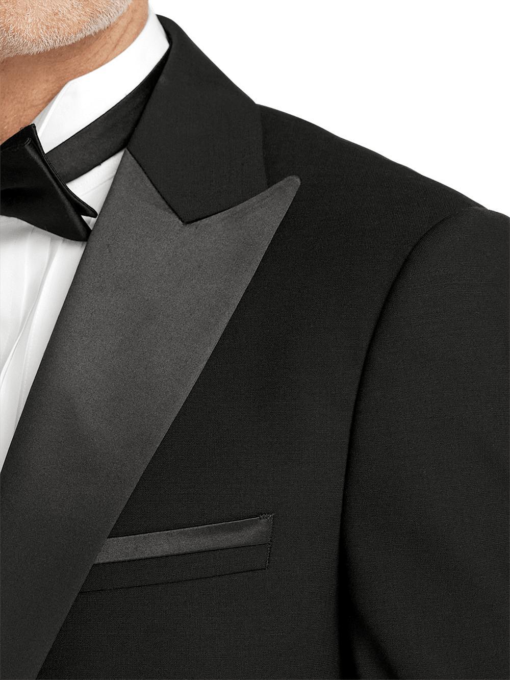 Wool Stretch Peak Lapel Tuxedo - Black Product Image