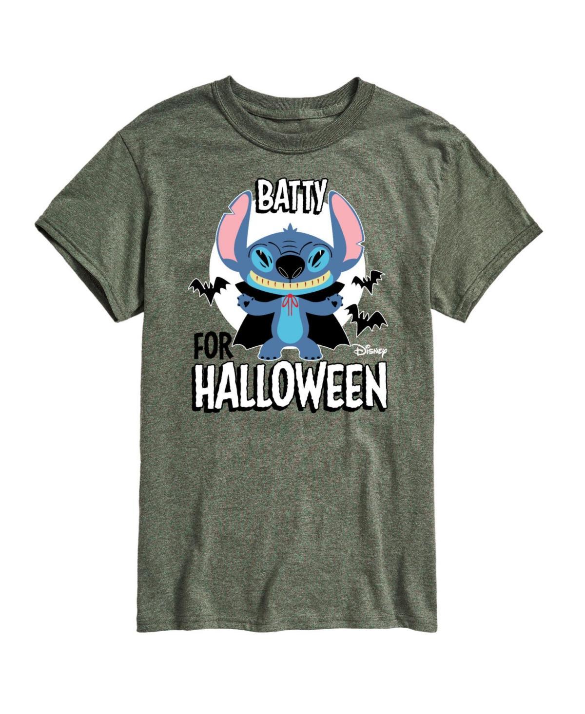 Airwaves Mens Lilo and Stitch Halloween Short Sleeve T-shirt - Green Cotton Product Image