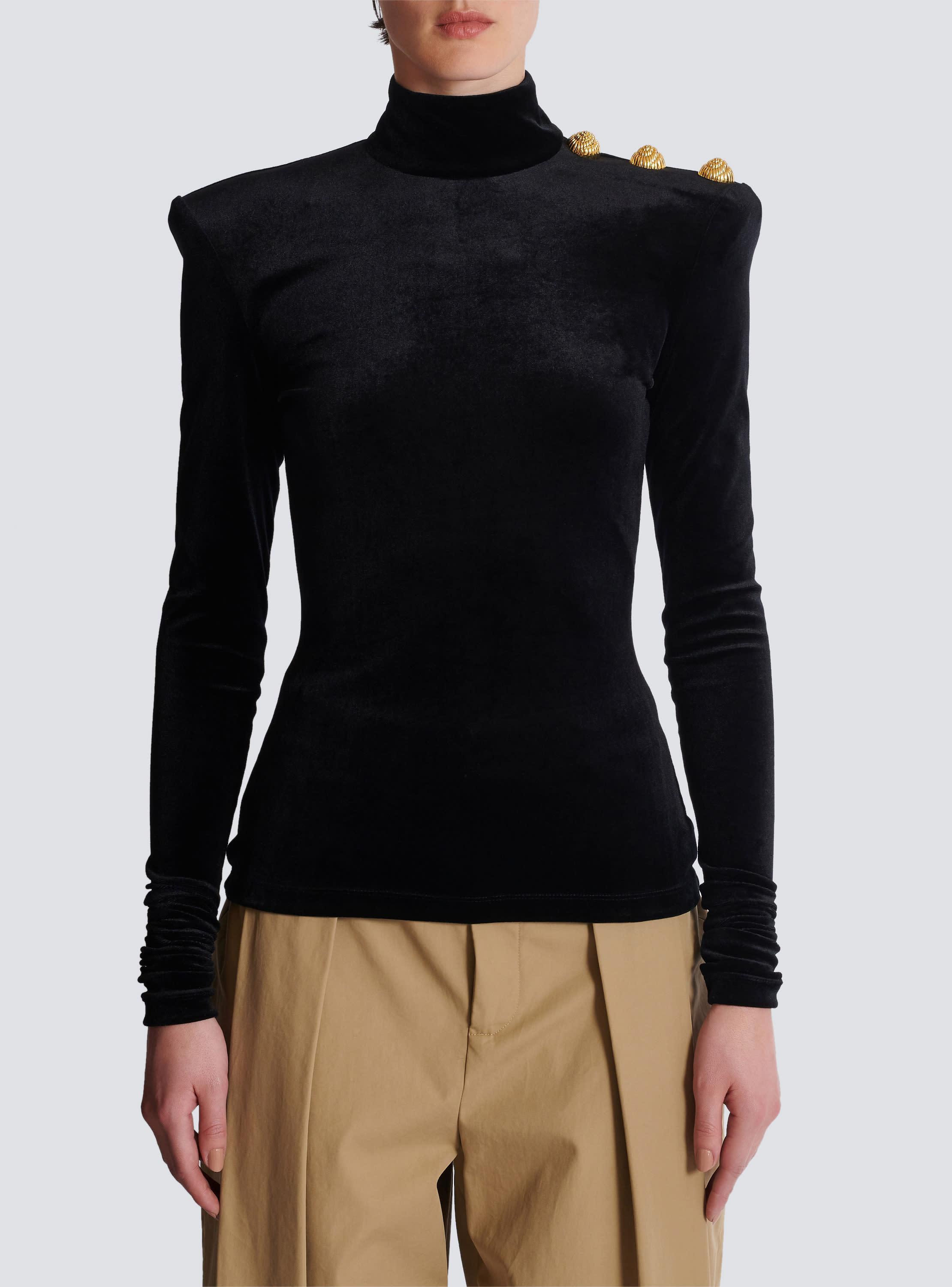 Long-sleeved velvet top Product Image