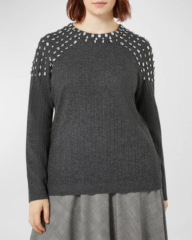 Plus Size Giotto Crystal-Embellished Sweater Product Image