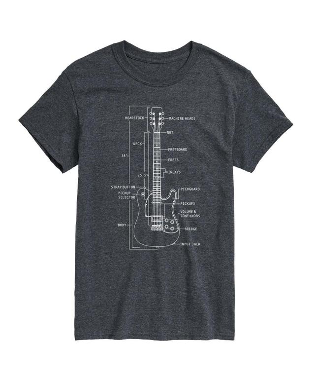 Instant Message Mens Mens Tee Shirts HEATHER - Heather Charcoal Guitar Diagram Tee - Men Product Image