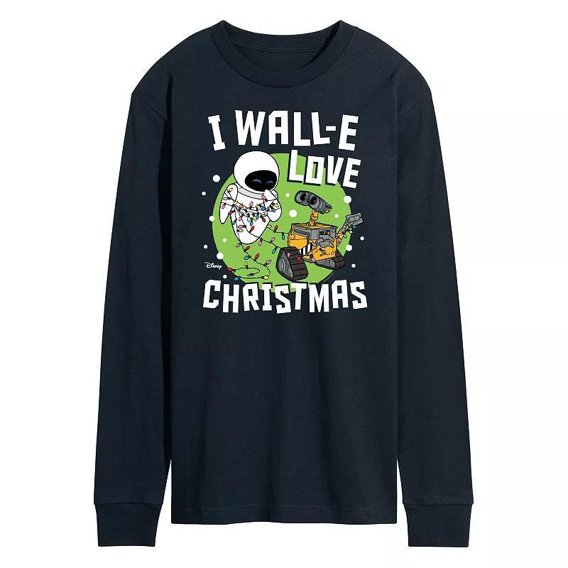 Disneys WALLE Mens Love Christmas Long-sleeved Tee Blue Product Image