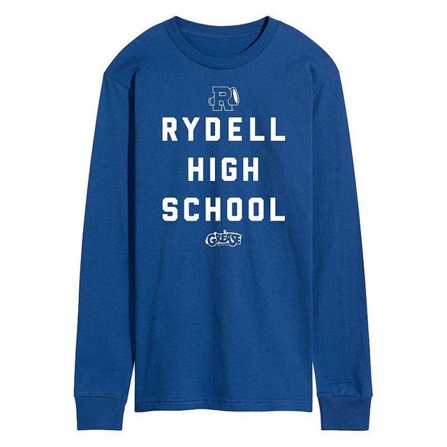 Mens Grease Rydell High Long Sleeve Graphic Tee Med Blue Product Image