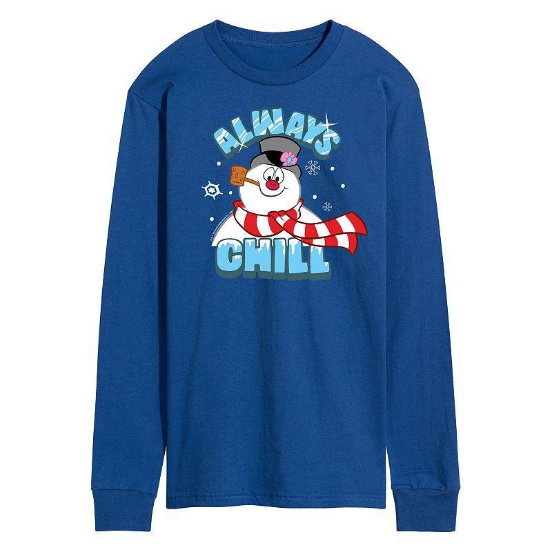 Mens Frosty The Snowman Always Chill Long Sleeve Tee Blue Product Image