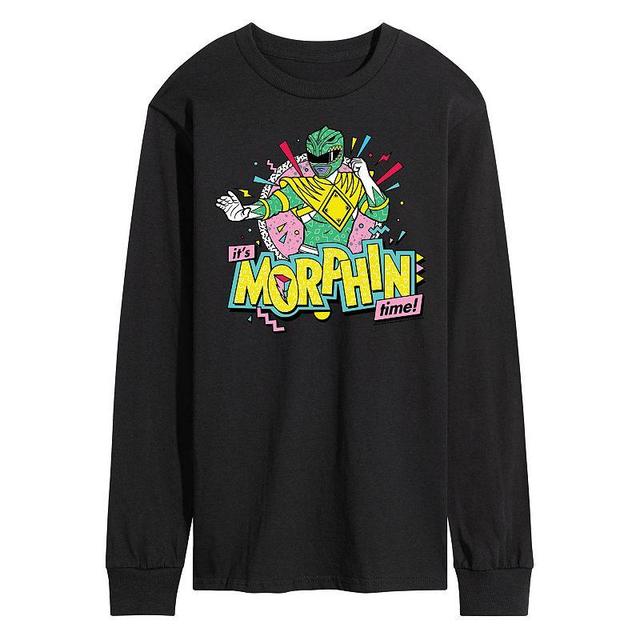 Mens Power Rangers Morphin Green Long Sleeve Graphic Tee Product Image