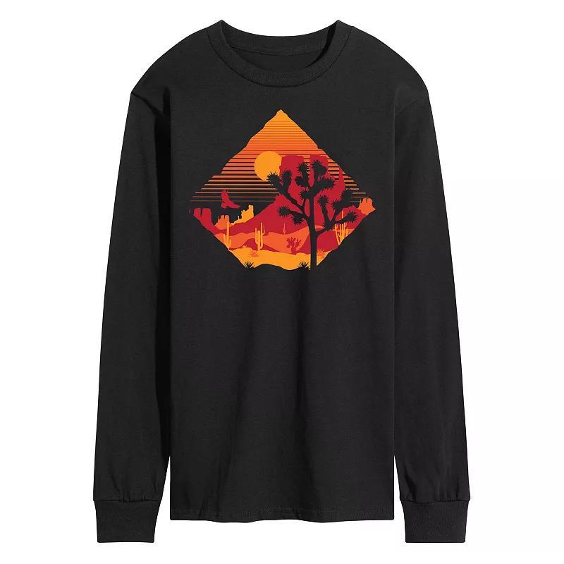 Mens Desert Sunset Graphic Tee Dark Green Product Image