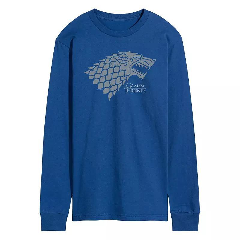 Mens Game Of Thrones Stark Wolf Head Long Sleeve Graphic Tee Product Image