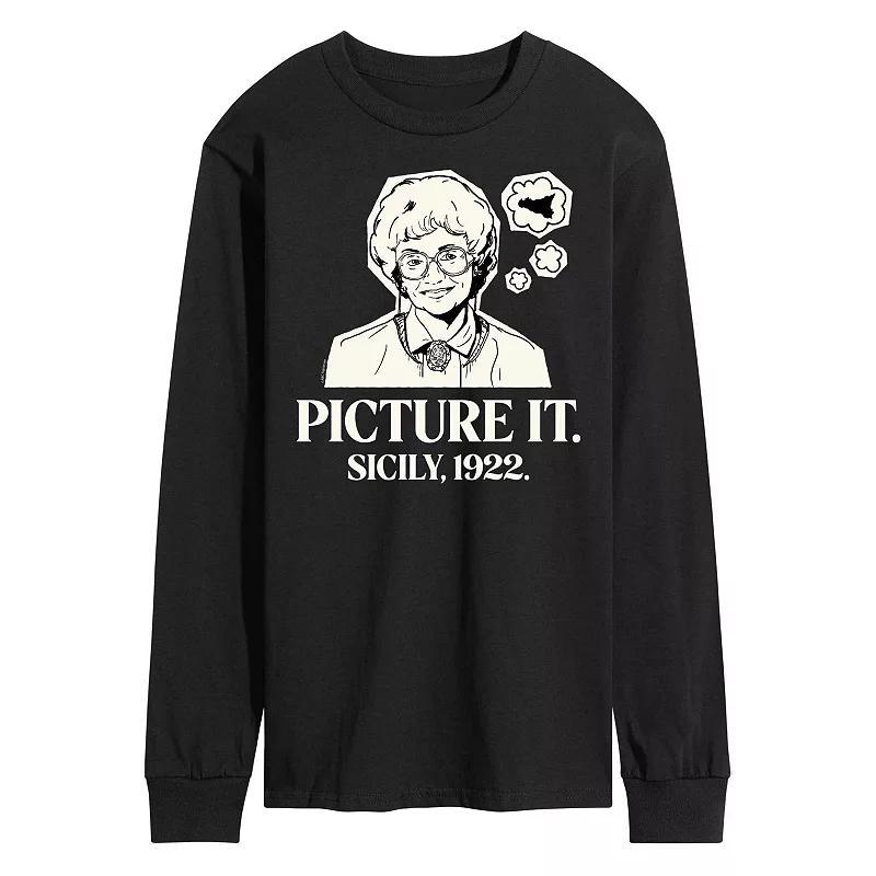 Mens Golden Girls Picture Sicily Long Sleeve Tee Black Product Image