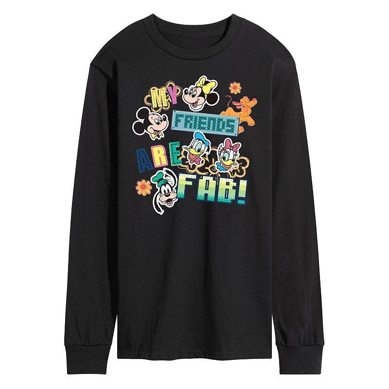 Disneys Mens Friends Are Fab Long Sleeve Tee Black Product Image