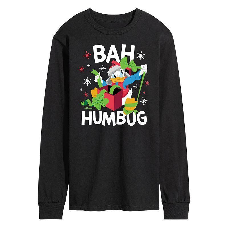 Disneys Mickey Mouse & Friends Donald Duck Mens Bah Humbug Long Sleeve Graphic Tee Product Image