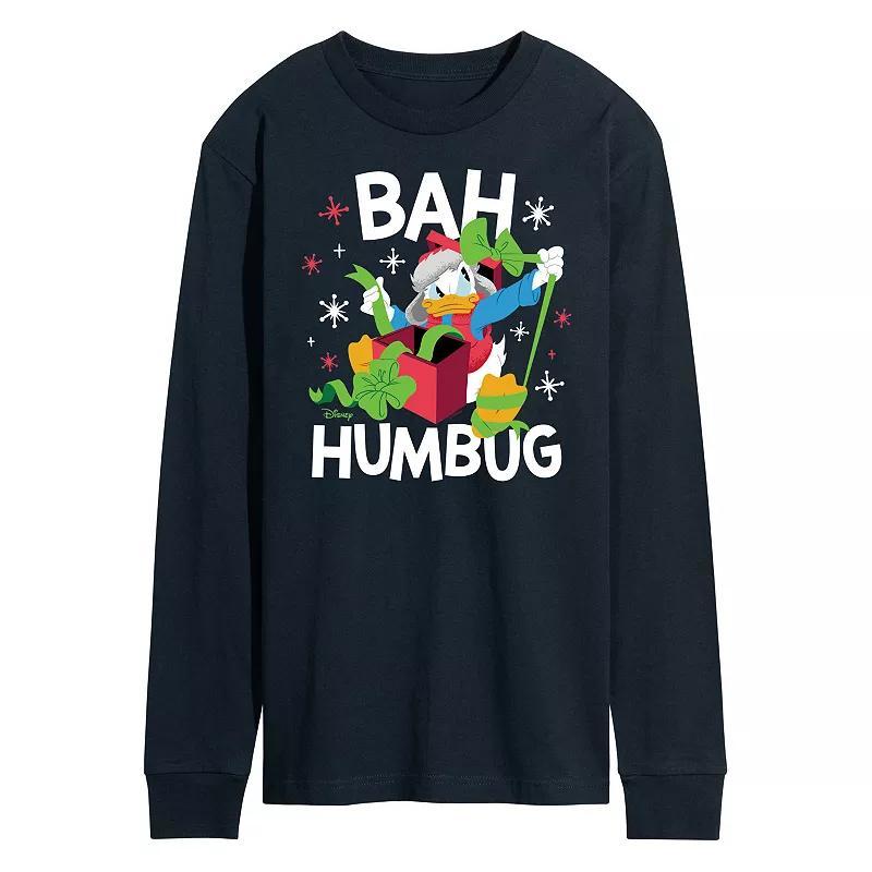 Disneys Mickey Mouse & Friends Donald Duck Mens Bah Humbug Long Sleeve Graphic Tee Product Image