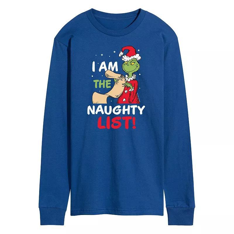 Mens Dr. Seuss Grinch I Am The Naughty List Long Sleeve Tee Product Image