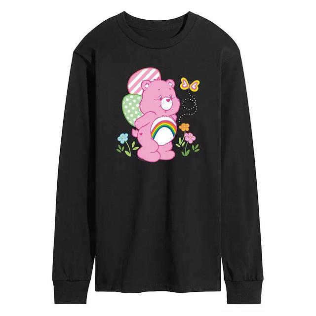 Mens Care Bears Cheer Bear Easter Scene Long Sleeve Graphic Tee Product Image