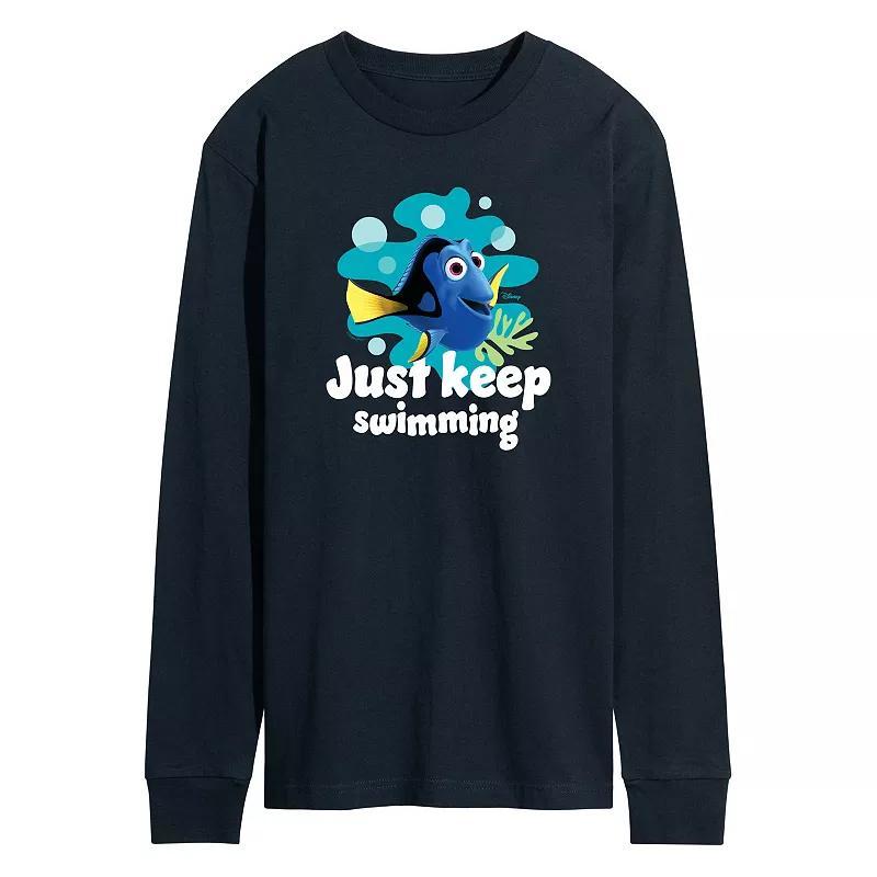 Disney / Pixars Finding Nemo Dory Mens Just Keep Swimming Long Sleeve Graphic Tee Product Image