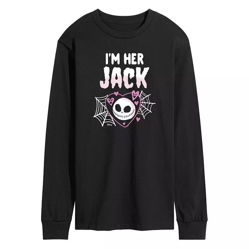 Disneys Nightmare At Christmas Mens Im Her Jack Long Sleeve Graphic Tee Blue Product Image