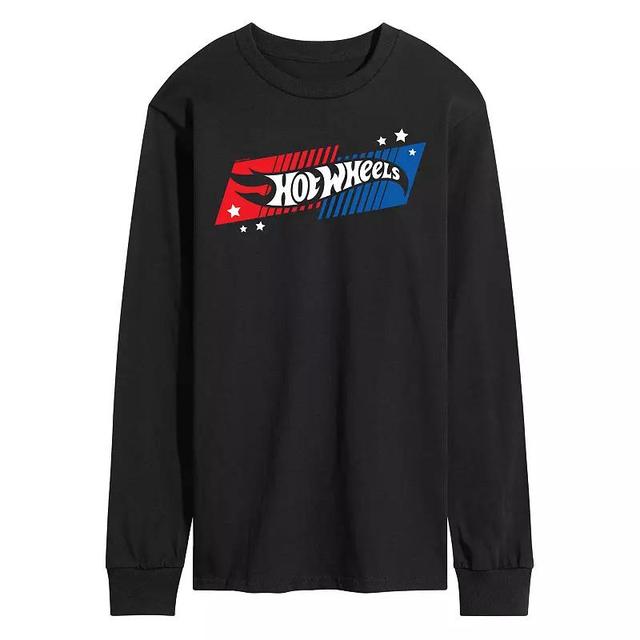 Mens Hot Wheels Red White Blue Logo Long Sleeve Graphic Tee Product Image