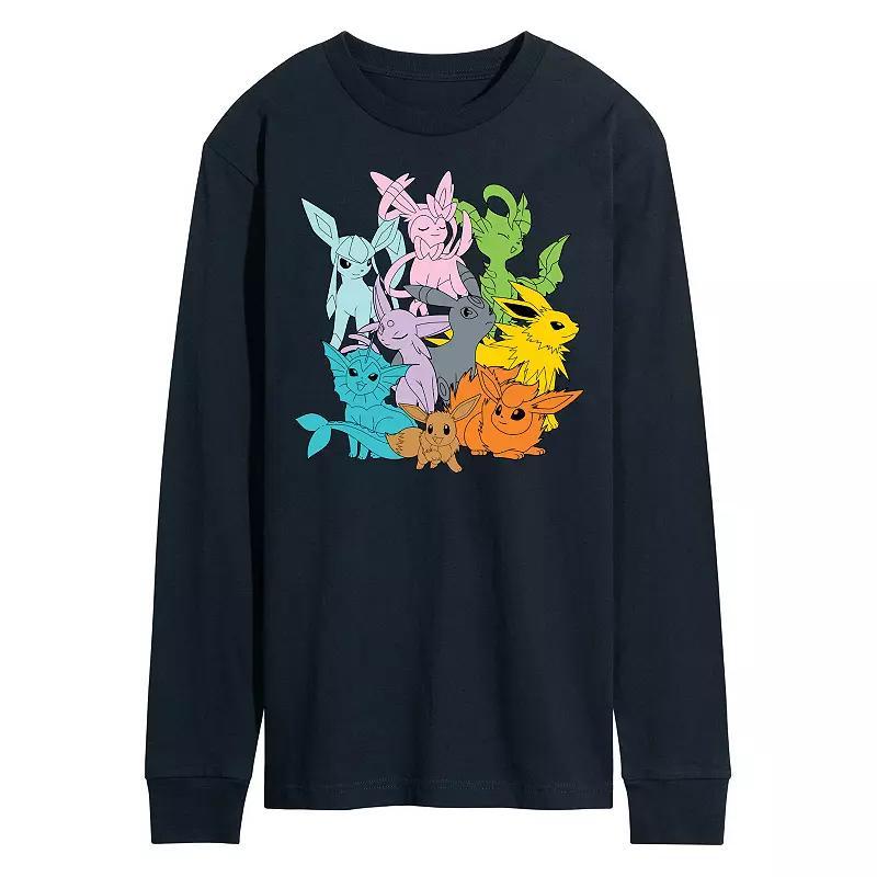 Mens Pokemon Eevolutions Long Sleeve Graphic Tee Blue Product Image