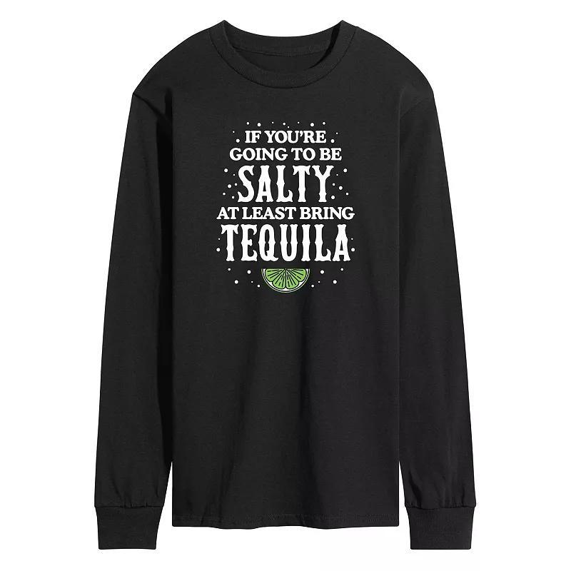 Mens Be Salty Bring Tequila Long Sleeve Graphic Tee Product Image