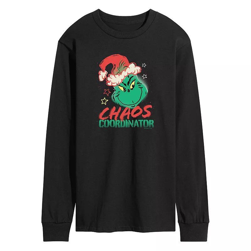 Mens Dr. Seuss The Grinch Chaos Coordinator Long Sleeve Graphic Tee Product Image