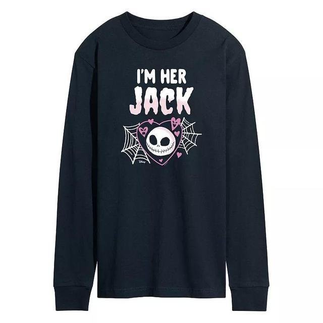 Disneys Nightmare At Christmas Mens Im Her Jack Long Sleeve Graphic Tee Blue Product Image