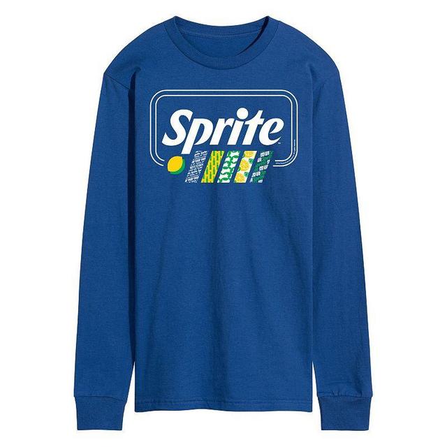 Mens Sprite Pattern Stripes Long Sleeve Graphic Tee Blue Product Image