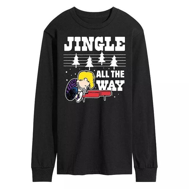 Mens Peanuts Jingle All The Way Piano Long Sleeve Tee Product Image