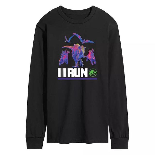 Mens Jurassic World run Infared Dinos Long Sleeve Blue Product Image